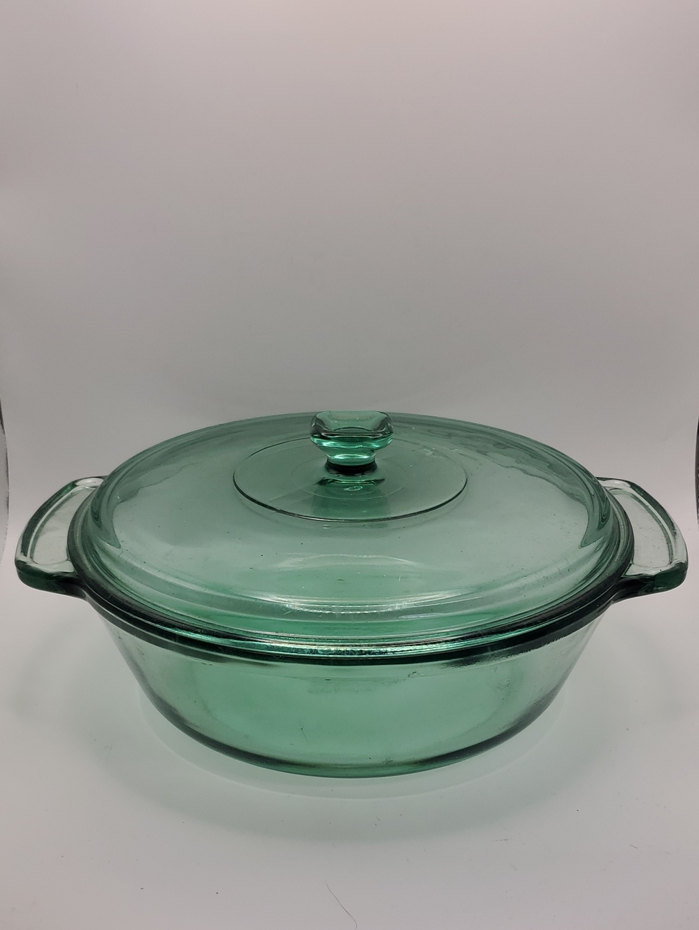 Anchor Hocking Green Glass Covered 9 Inch Casserole Dish
